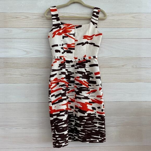 David Meister Ivory, Bown, Orange Dress Sleevless - Picture 2 of 5